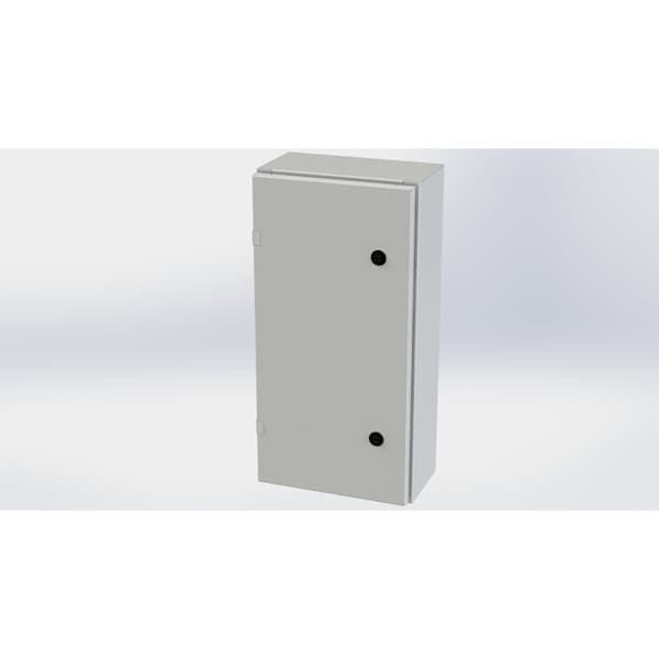 Saginaw Control & Engineering 1/4 Turn Latch Electrical Enclosures, 24 in H, 6 in D, 12 in W, NEMA 3R, 4, 12, 13, Carbon Steel SCE-24EL1206LPLG - main